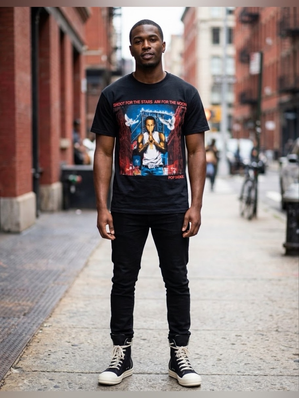 Pop Smoke x Vlone City Memorial T-Shirt in Black size Medium
